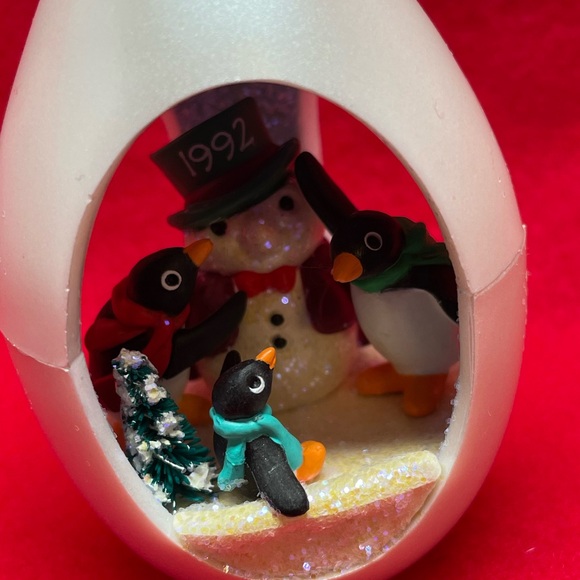 Three Penguin and a Snowman Hallmark Ornament - Picture 7 of 10